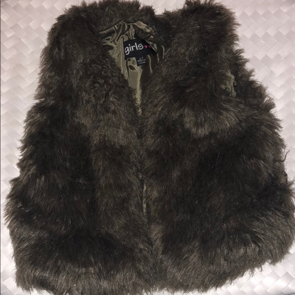 Brown faux fur vest